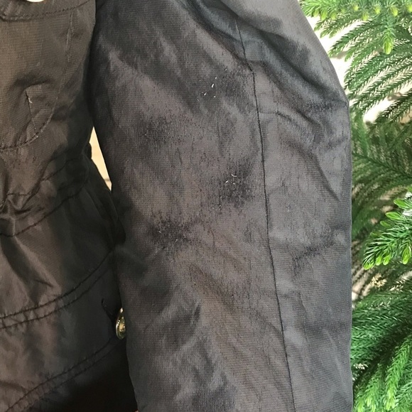 Laundry By Shelli Segal Black Fox Fur Trim hooded Parka Jacket Coat size small - Picture 10 of 10